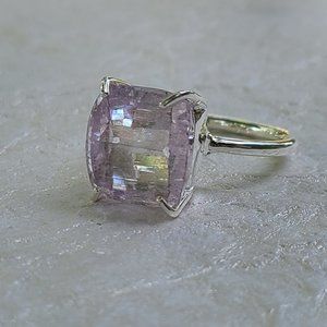 Genuine Kunzite Ring Size 6 Sterling Silver -Rare ring -Rare stone